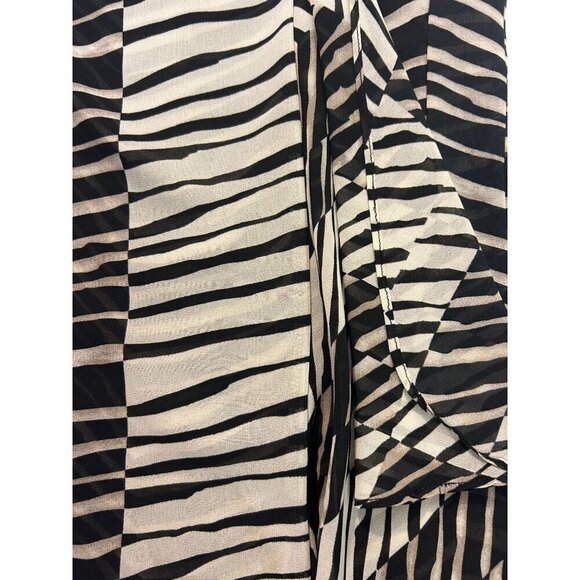 Cabi Cha Cha Ruffle Geometric Maxi Dress #5266 Black Tan Beige Size XS - Picture 7 of 7